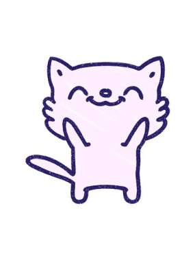 Kedi tebeşiri çiziminin basınçlı animasyonu