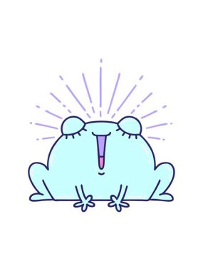 Geleneksel dövme stili mutlu kurbağanın animasyonunu salla ve durdur