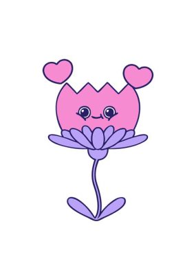 dönen kalpler bir nilüfer çiçeğinin çizgi filminin animasyonu