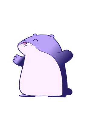 bobbing motion animation of cute badger