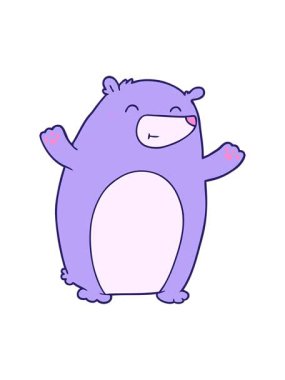 bob and pause animation of happy cartoon of bear