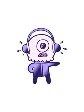 Dikkat çeken çizgi film Tepegöz uzaylı uzay adamının müzik dinlemesidir.