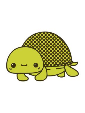 Çizgi roman stili garip karikatür kaplumbağasının renk animasyonu değişiyor