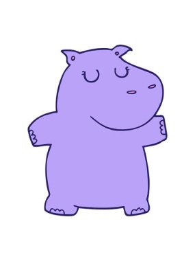 Bir su aygırı çiziminin animasyonunu salla ve durdur