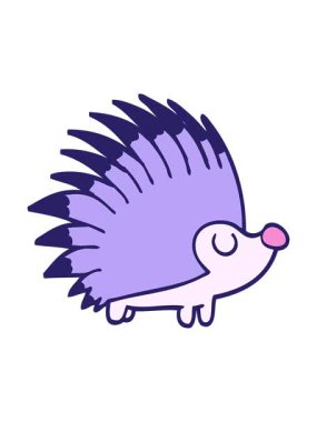 Çivili kirpinin karikatürünün hareketli animasyonu