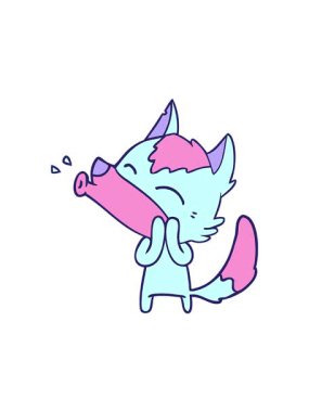 Fox çizgi film karakteri resminin radyoaktif parlayan animasyonu