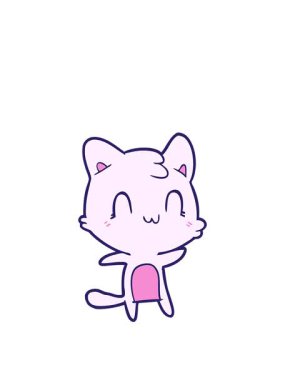 Çizgi film mutlu kedi tasarımının animasyonunu genişletiyor