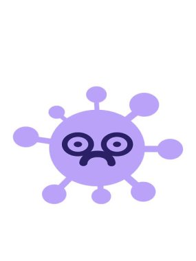 Üzgün bakışlı virüsün hareketli animasyonu