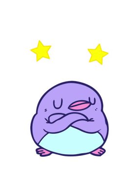 Dönen yıldızlar çapraz kollu penguen çizgi film animasyonu