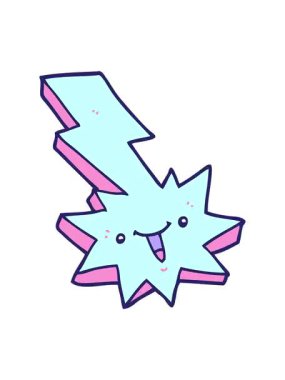 Karikatür yıldırımının titreyen hareketi