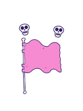 karikatür bayrağının kafatası animasyonu