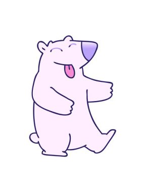 jiggle motion animation of gradient shaded quirky cartoon polar bear