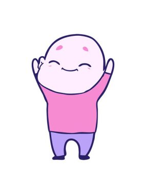 Kel bir adamın animasyonunu salla ve durdur.