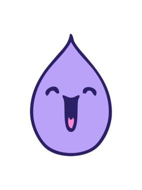 El animasyonunu salla ve duraklat. Garip çizgi film duygusal yağmur damlası.