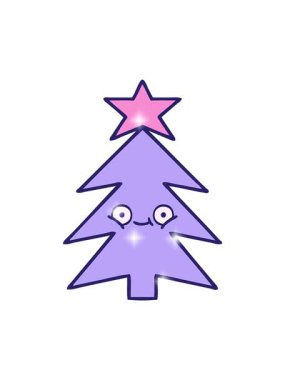 glitter effect animation of christmas tree cartoon element