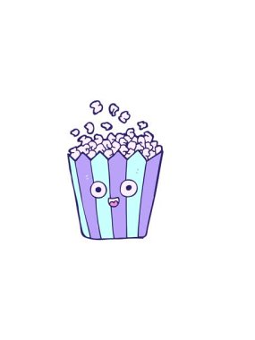 Basit patlamış mısır tasarımının yatay titreşimli animasyonu