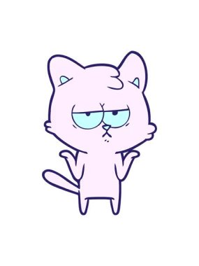 Sıkılmış çizgi film kedisinin pixelize etkisi canlandırması