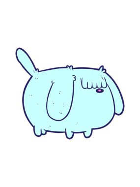 Tatlı çizgi film köpek tasarımının titreşimli animasyonu