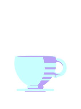 Kahve fincanı grafik vektör resimleme simgesinin yükselişi ve yüzdürülmesi