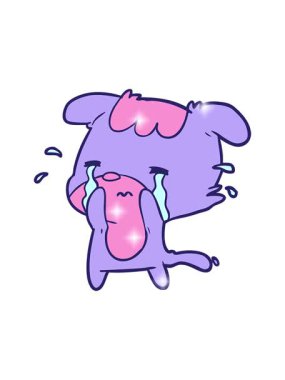 Hüzünlü köpeğin ağlayışının çizgi film animasyonu.