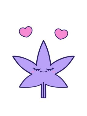 dönen kalpler marihuana yaprağının çizgi filminin animasyonu