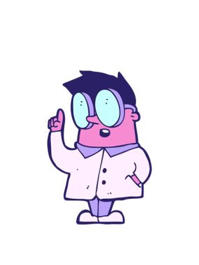 Çizgi film bilim adamının animasyonunu genişletiyorum.