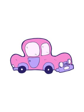 Araba çizgi filminin hareketli animasyonu