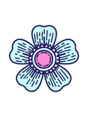 Dövme stili dekoratif bir çiçeğin çiziminin basınçlı canlandırması