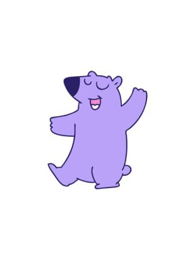 radioactive glowing animation of hand drawn design of a cartoon bear