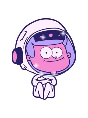 Mutlu astronot çizgi filminin ışıltı etkisi