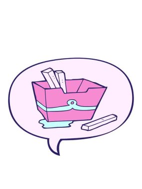 Konuşma baloncuklu patates kızartması çizgi filminin hareketli animasyonu