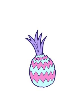 Çizgi film ananasının yanıp sönen radyal çizgileri