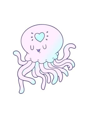 Aşık denizanası çizgi filminin hareketli animasyonu