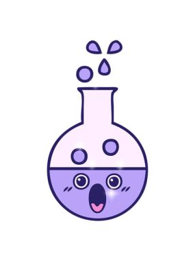 Bir test tüpünün sevimli çizgi filminin ışıltı etkisi