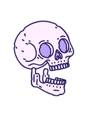 Dövmenin hareketli animasyonunu geleneksel bir kafatası çizim tarzıyla oynat