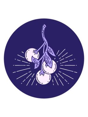 Bir dövme stili ökseotu üzümünün canlandırma efekti