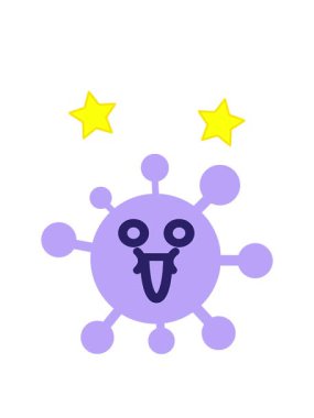 dönen yıldızlar mutlu boş virüsün animasyonu