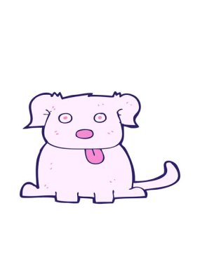 parlak renkli çizgi film köpeğinin hareketli animasyonu