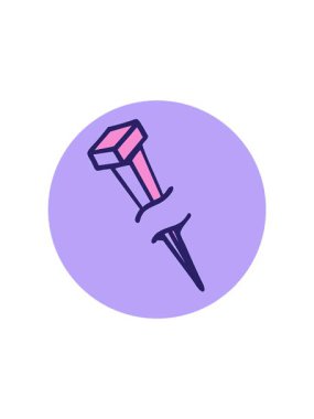 karikatür demir çivinin radyoaktif parlayan animasyonu