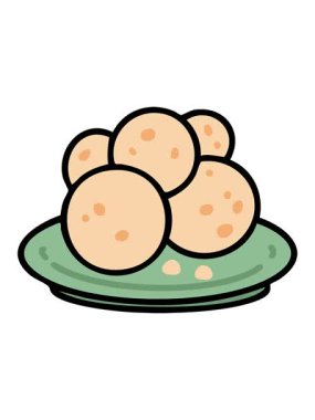 Pao de queijo Brezilya peynirli ekmeğin hareketli animasyonu