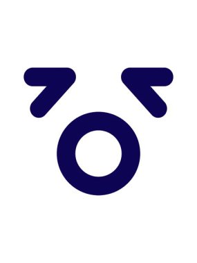 Basit, yorgun, esneyen yüz simgesinin neon ışık efekti animasyonu