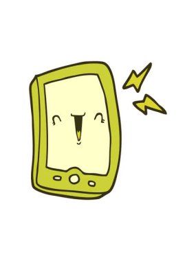 şirin çizgi film cep telefonunun renk animasyonu değişiyor