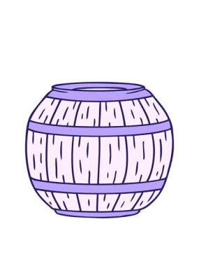 ahşap bir fıçının el çiziminin hareketli animasyonu