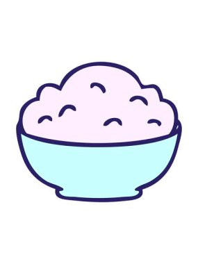 shine light effect animation of hand drawn quirky cartoon bowl of mash