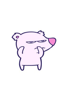 bobbing motion animation of angry bear polar cartoon