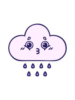 Bir bulutun karikatürünün dönen hareketi