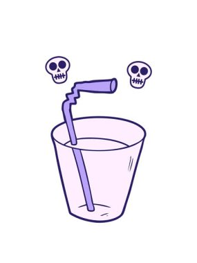 Saman ile çizgi film içeceği animasyonu dönen kafatasları