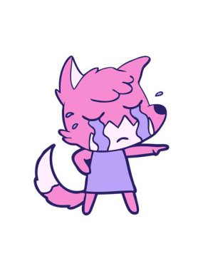 Ağlayan tilki çizgi filminin animasyonunu salla ve durdur