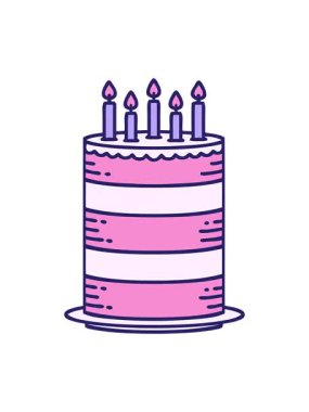 Doğum günü pastası çiziminin hareketli animasyonu