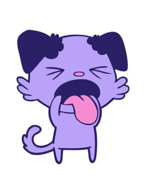 İğrenmiş köpeğin çizgi film animasyonu.